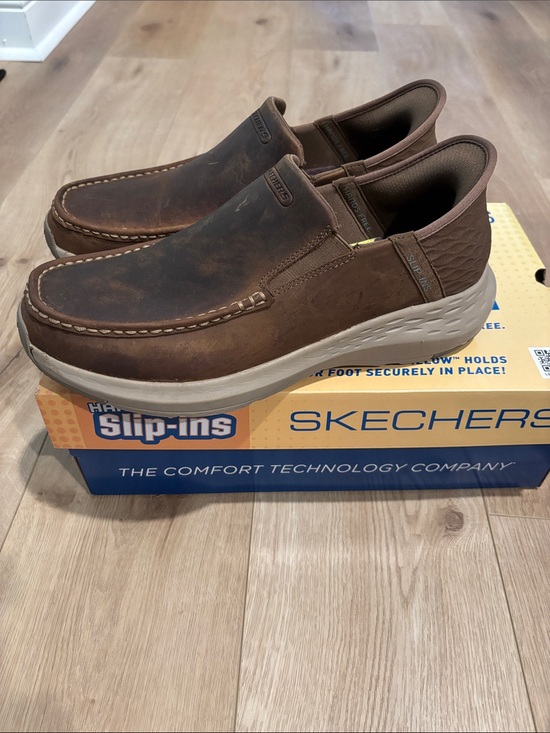 Skechers Men’s Brown Leather Slip-Ins Casual Loafers - Size 9.0 main image 5